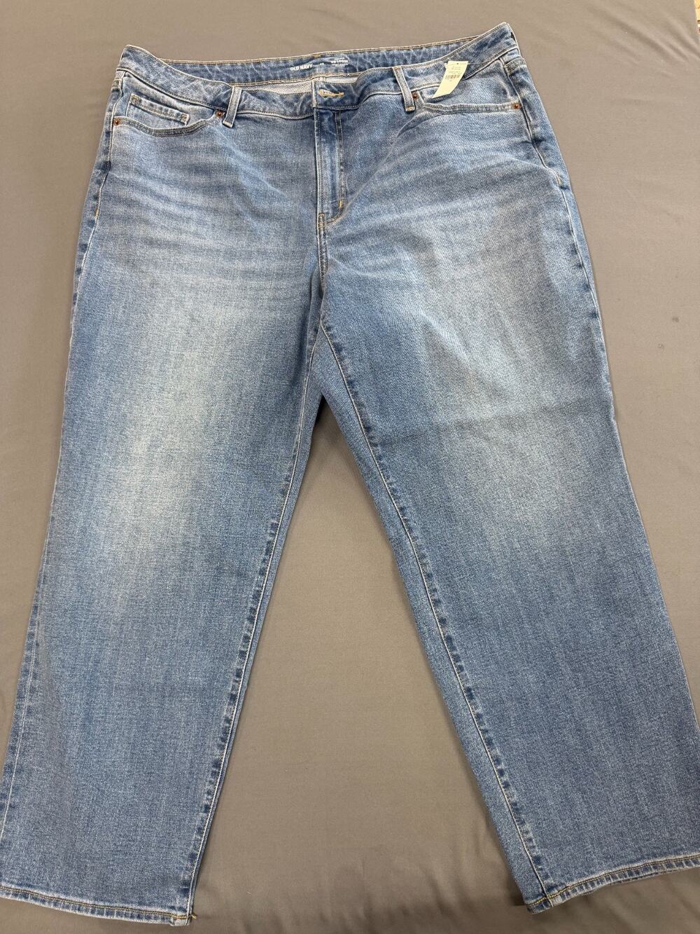 NWT Old Navy OG Loose High Rise Jeans Women's 22 Blue Medium Wash Secret Smooth